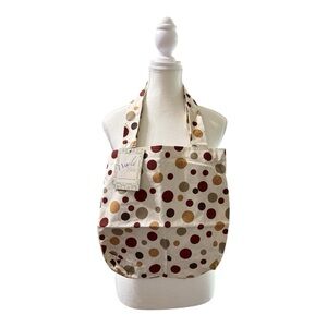World Totes Reversible Tote Bag – 12” x 12” – Polka Dot & Red Interior